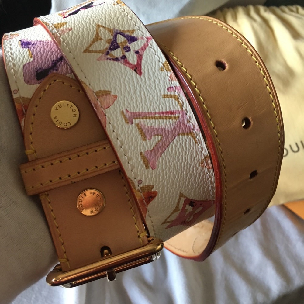 Authentic Louis Vuitton Aquarelle Blanc Belt - Picture 2 of 8